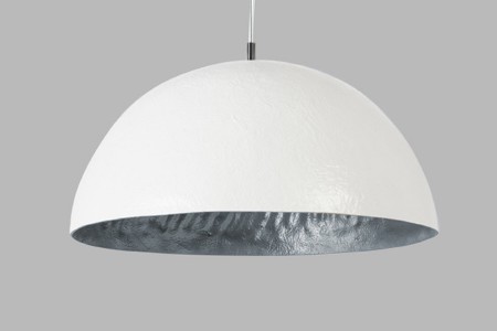 Hanglamp Mezzo tondo 1 lichts 50 cm wit zilver
